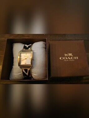 Coach Women's Legacy Quartz Three-Tone Stainless Steel Gold Dial 27mm Watch